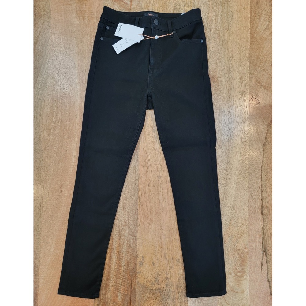 Quince Womens Bella Stretch Straight Jeans High Rise Size 28 Black *NEW WITH TAG